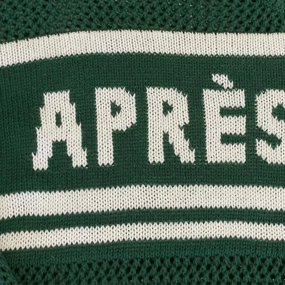 27 Miles Malibu Après Golf Pullover Mesh Stitch Cotton Knit Sweater Green Medium - Picture 11 of 16
